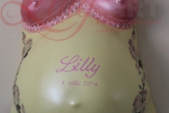 Gipsabdruck Babybauch Romantik-Art Ausguss Gipsabdruck Aufarbeitung Deluxe Lilly-ART